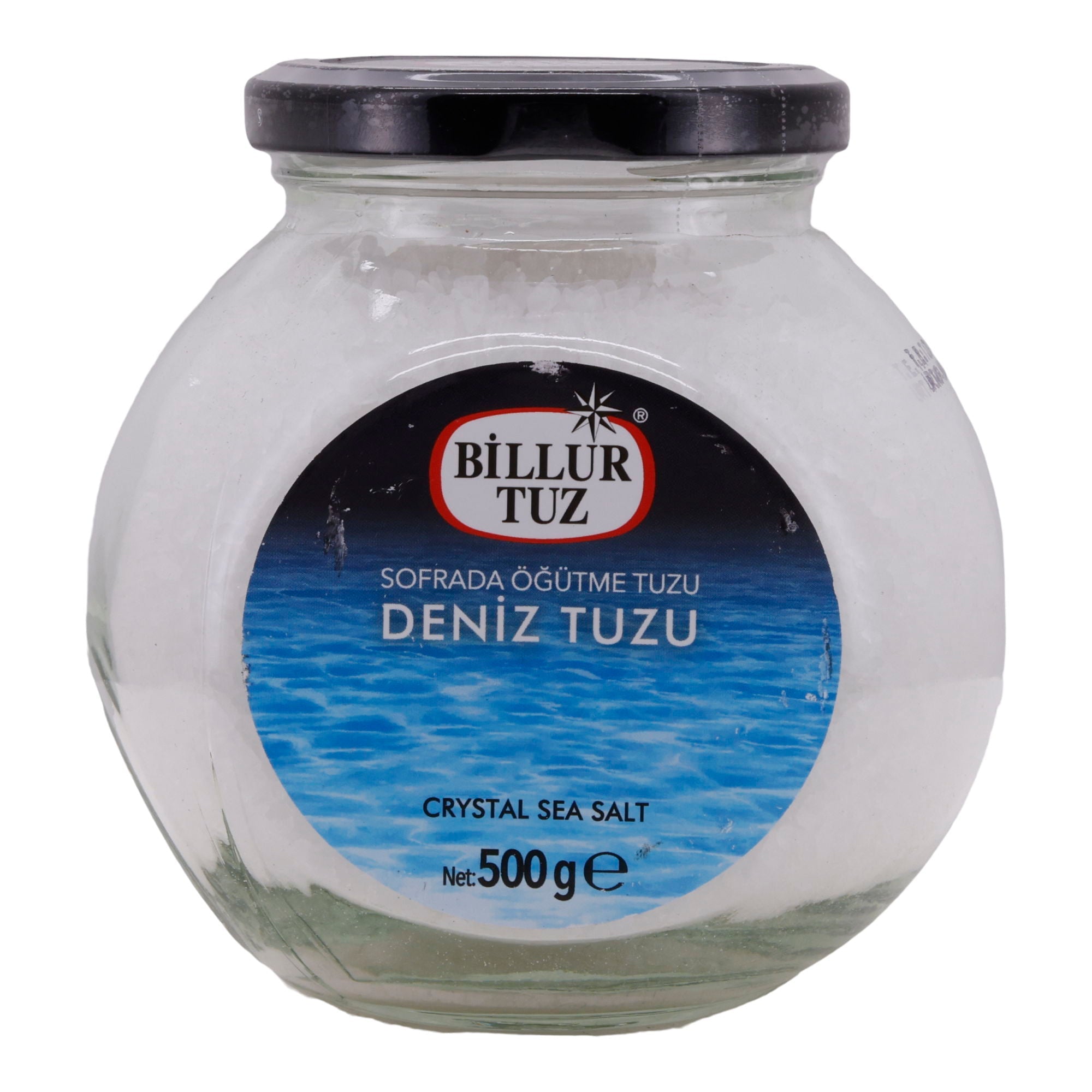 Meersalz Billur Tuz | Im Glas mit integriertem Mahlwerk | Frisch gemahlenes Salz | 500 g BILLUR TUZ